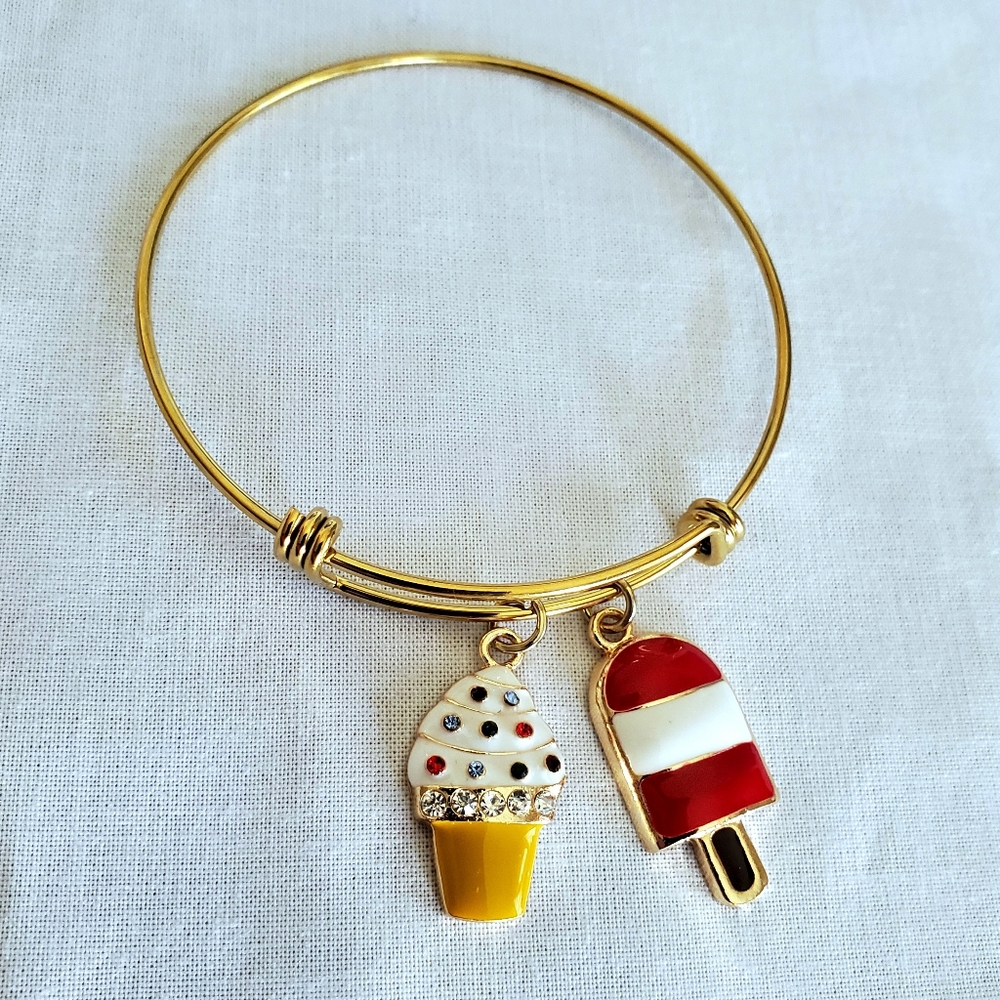 NWT Ice Cream Charm Bangle Bracelet.